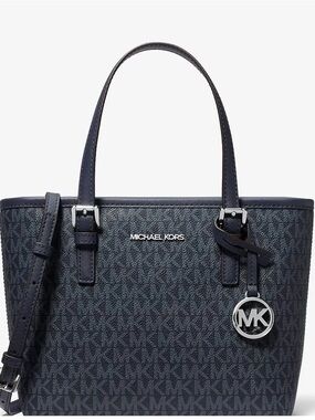 Michael Kors Navy and Black MK Logo Tote